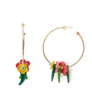 Nwot Roxanne assoulin Colorful Floral Hoop Earrings